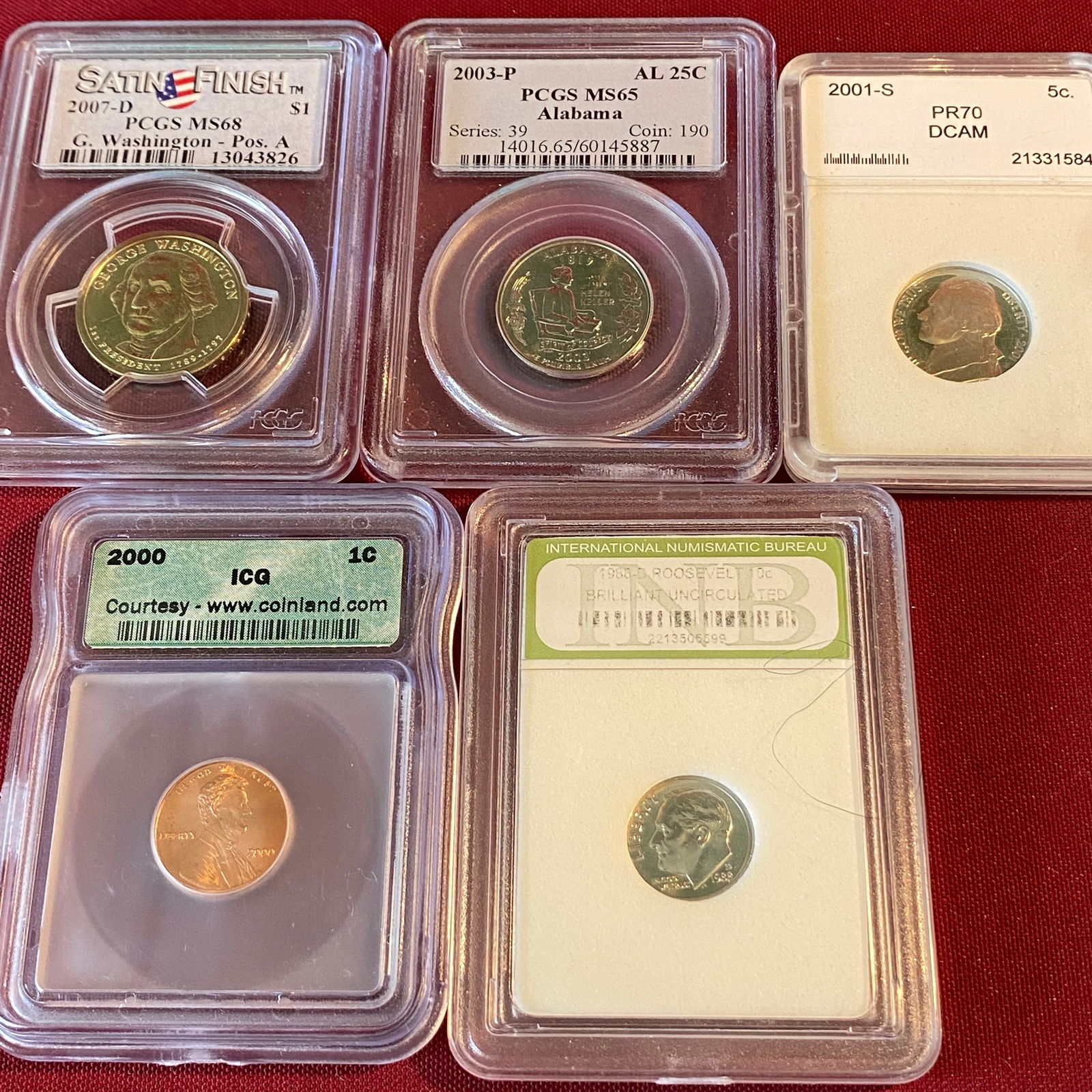 Five Various Graded Coins - See Photos for Types (1 of 6)