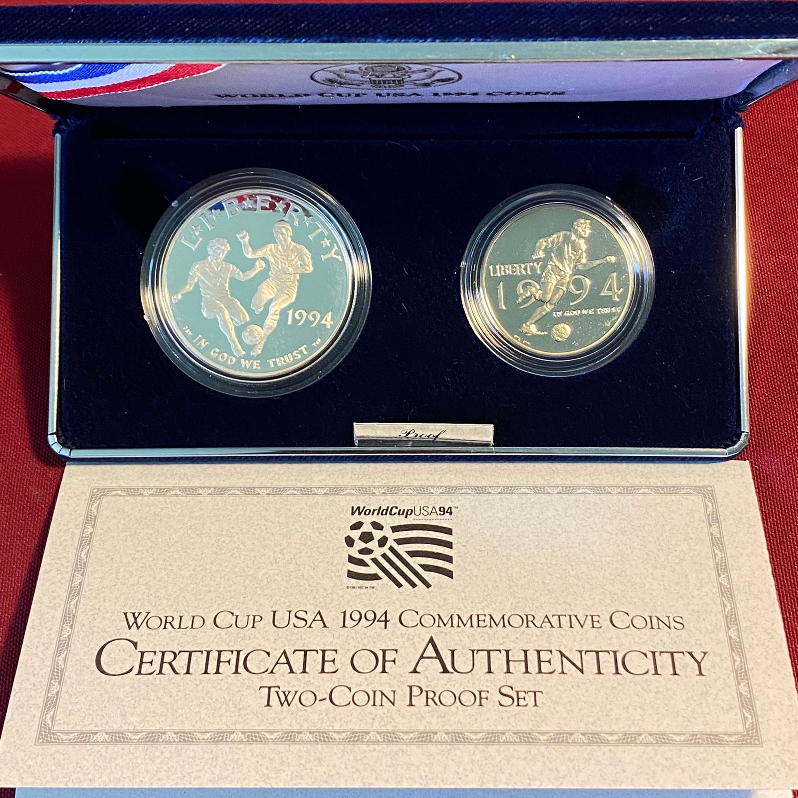 1994 World Cup Commemorative Two Coin Set - Includes Silver Dollar (1 of 4)