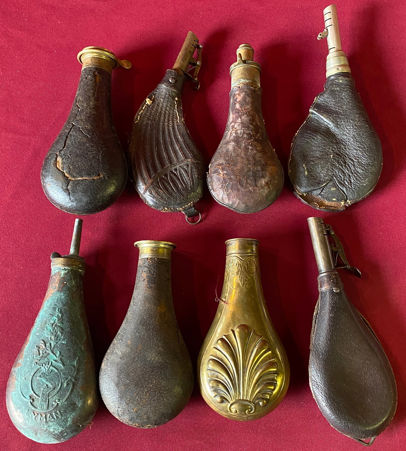 Assorted Powder Flasks - Various Conditions: Assorted Powder Flasks - Various Conditions