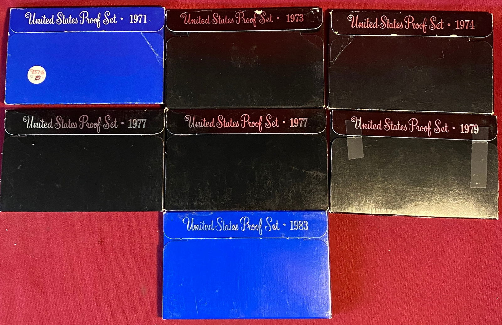 Seven U.S. Mint Proof Sets - 1971, 1973, 1974, (2) 1977, 1979, 1983 (1 of 4)