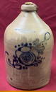 Stoneware Jug with Cobalt Blue Design - Possibly White's, Utica