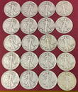 Twenty Walking Liberty Silver Half Dollars - Various Dates and Mints