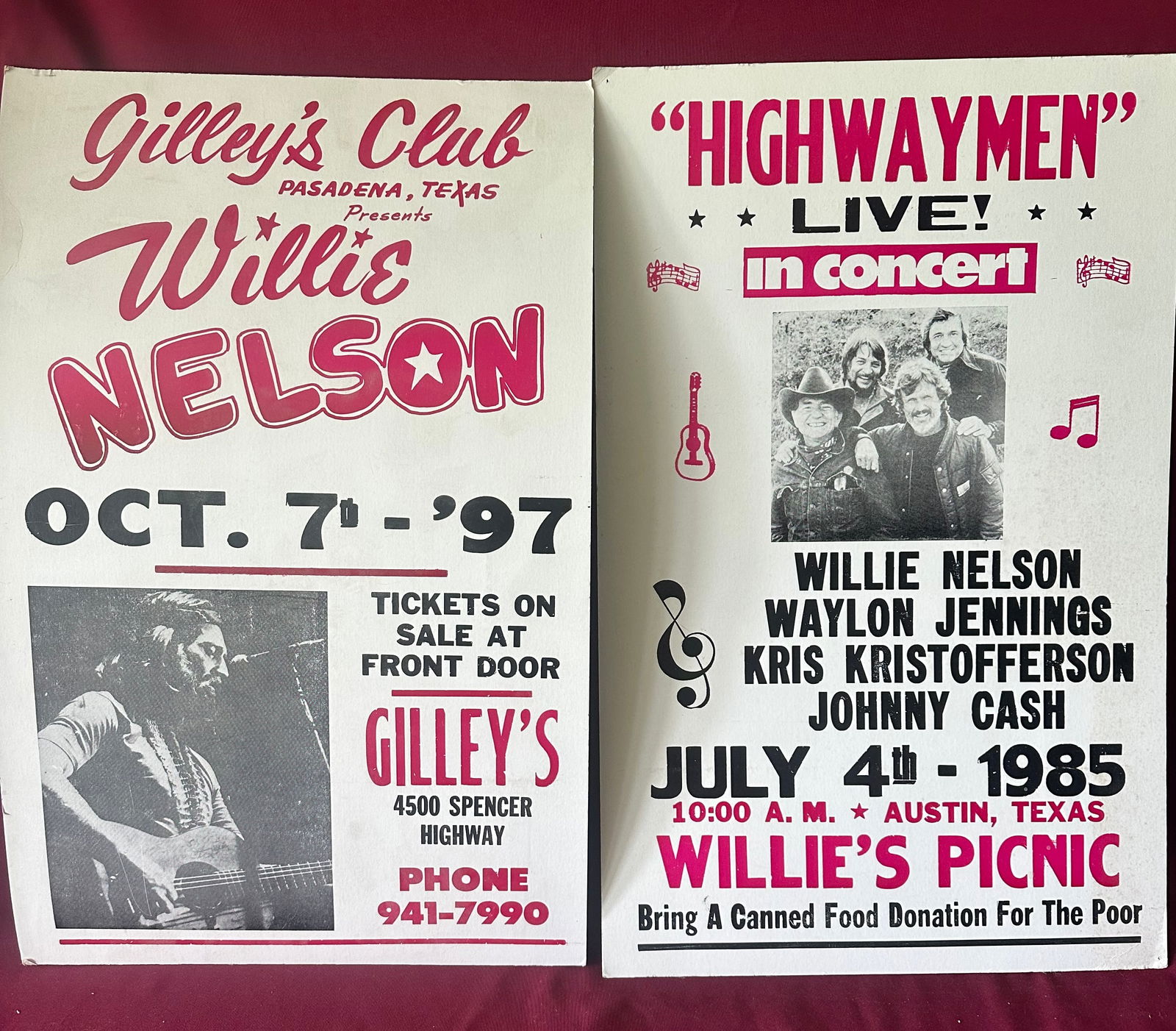 Two Concert Posters - Willie Nelson and 'The Highwaymen' (1 of 4)