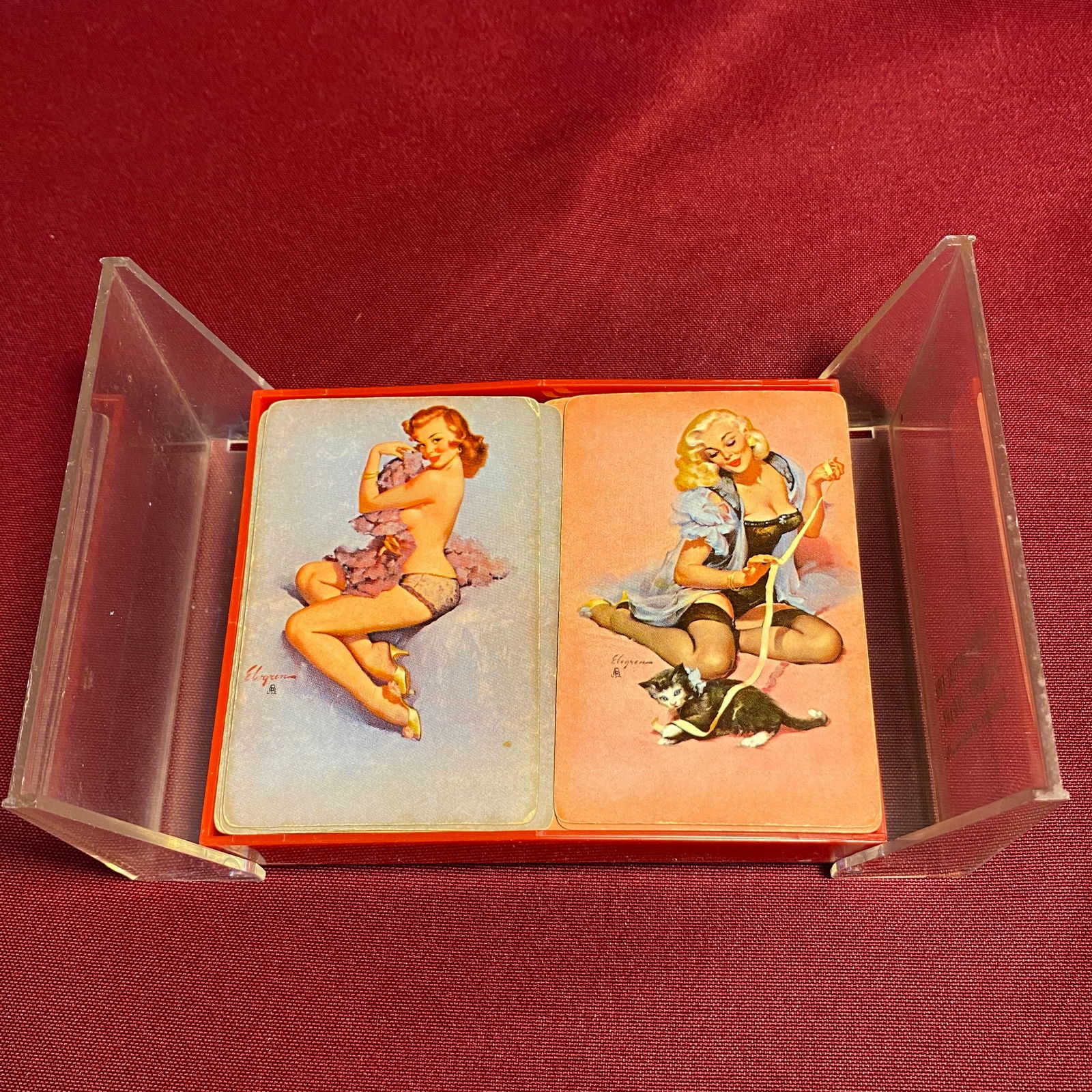 Case with Two Decks of Pin-Up Girl Playing Cards - Artist Gil Elugren (1 of 6)