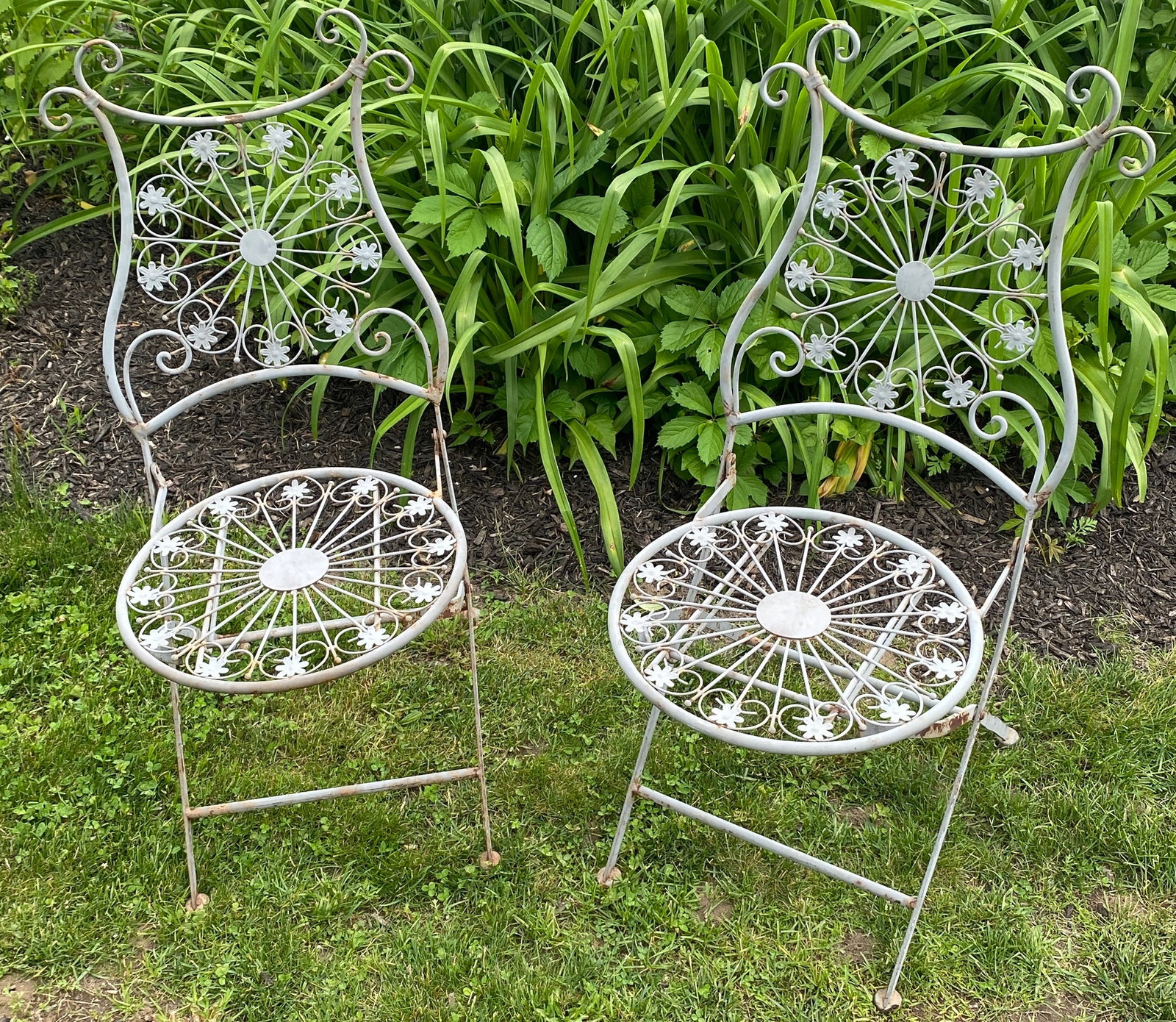 Two Ornate Patio Chairs: Two Ornate Patio Chairs