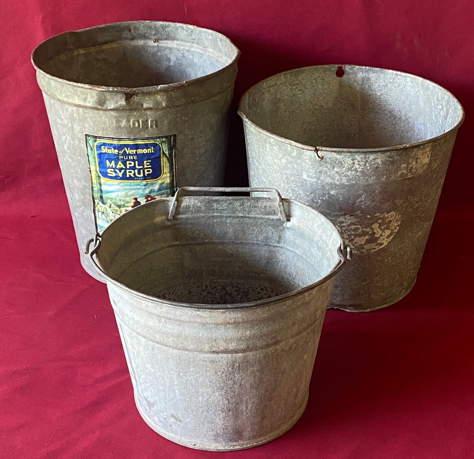 Three Galvanized Pails - Sap and Others: Three Galvanized Pails - Sap and Others