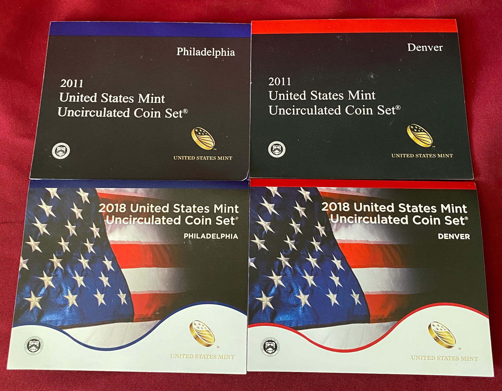 Four U.S. Mint Uncirculated Coin Sets - 2011 D&P and 2018 D&P (1 of 3)
