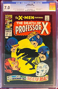 Graded X-Men #42 Silver Age Comic Book - Death of Professor X, Origin of Cyclops - Marvel Comics: Graded X-Men #42 Silver Age Comic Book - Death of Professor X, Origin of Cyclops - Marvel Comics 3/68 - 7.0 Off-White to White Pages by CGC Universal