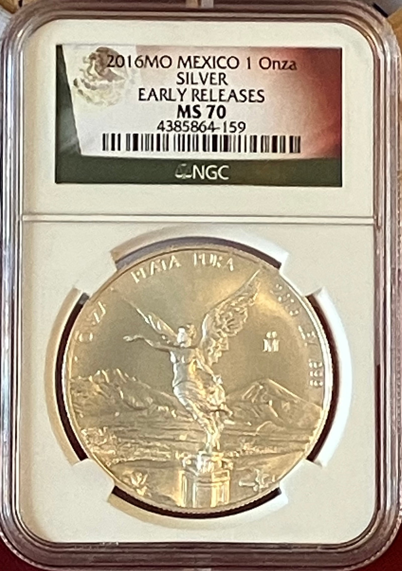 Graded 2016-Mo Mexico One Ounce .999 Fine Silver Libertad - Early Releases - MS70 by NGC: Graded 2016-Mo Mexico One Ounce .999 Fine Silver Libertad - Early Releases - MS70 by NGC