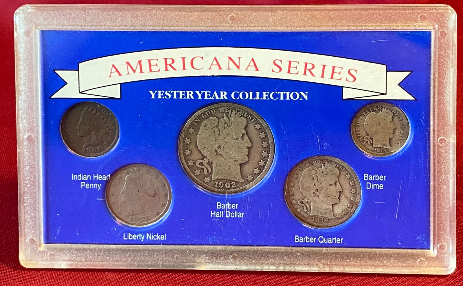 Yesteryear Coin Collection - Including 1900 Indian Head Cent, 1902 Barber Silver Half Dollar, 1914 (1 of 5)
