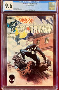 Graded Web of Spider-Man #1 Bronze/Modern Age Comic Book - Marvel Comics 4/85 - 9.6 White Pages by: Graded Web of Spider-Man #1 Bronze/Modern Age Comic Book - Marvel Comics 4/85 - 9.6 White Pages by CGC Universal