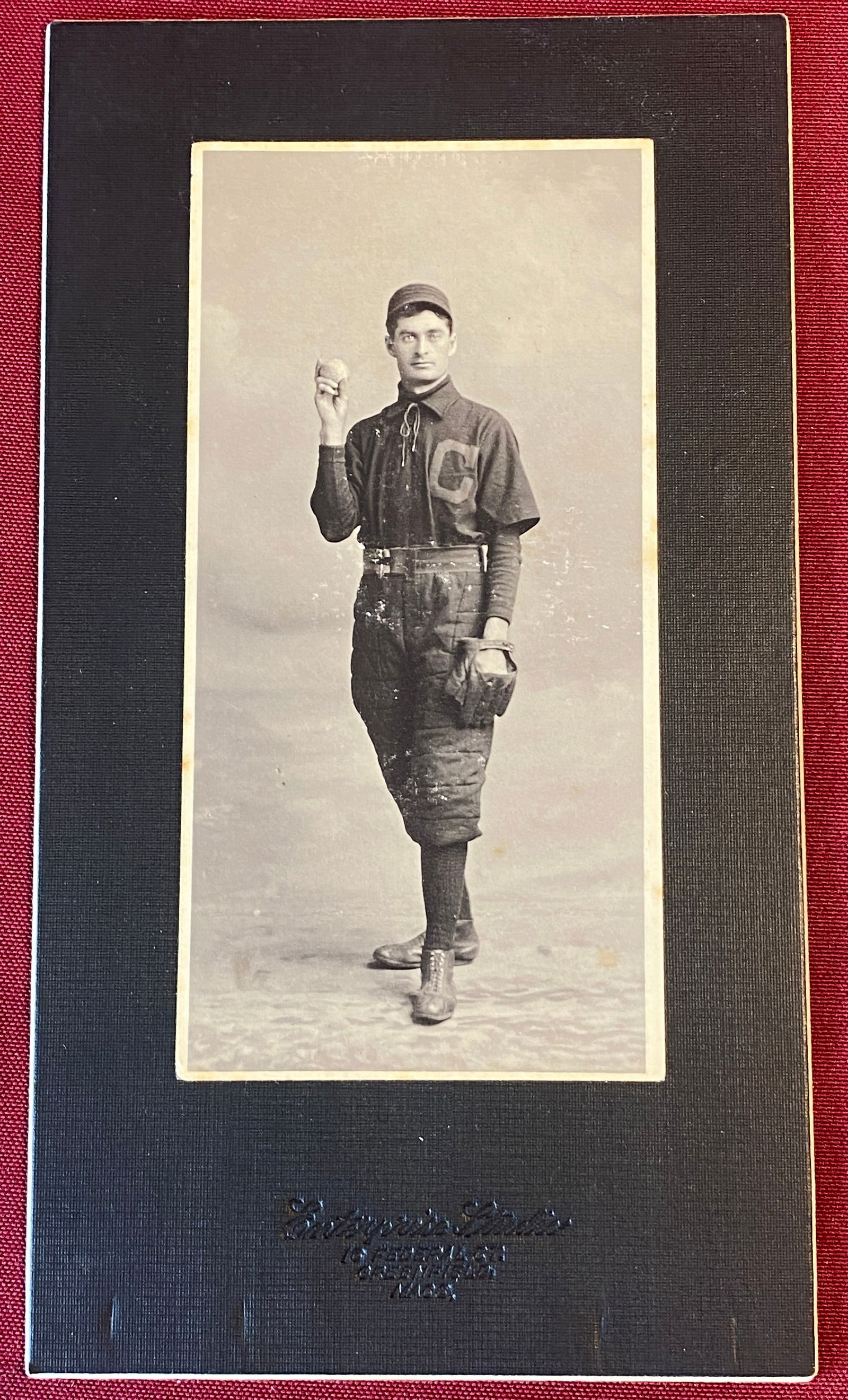 Antique Cabinet Card of Baseball Player - Enterprise Studio Greenfield MA (1 of 7)