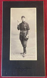 Antique Cabinet Card of Baseball Player - Enterprise Studio Greenfield MA: Antique Cabinet Card of Baseball Player - Enterprise Studio Greenfield MA