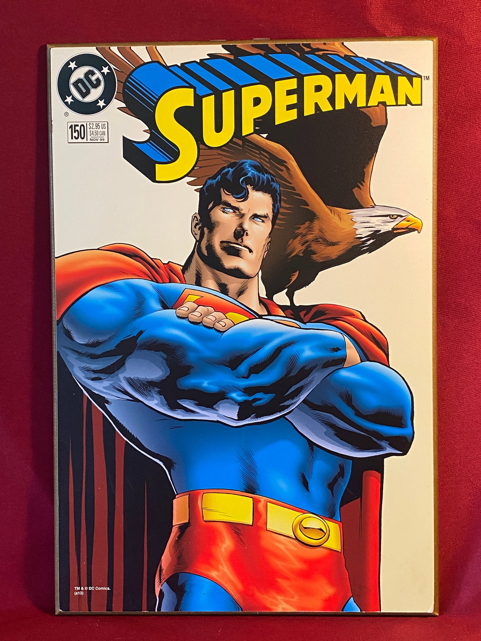 Superman Comic Book 'Cover' Wooden Wall Sign - #150 Nov 99 - Approx 13"x19": Superman Comic Book 'Cover' Wooden Wall Sign - #150 Nov 99 - Approx 13"x19"