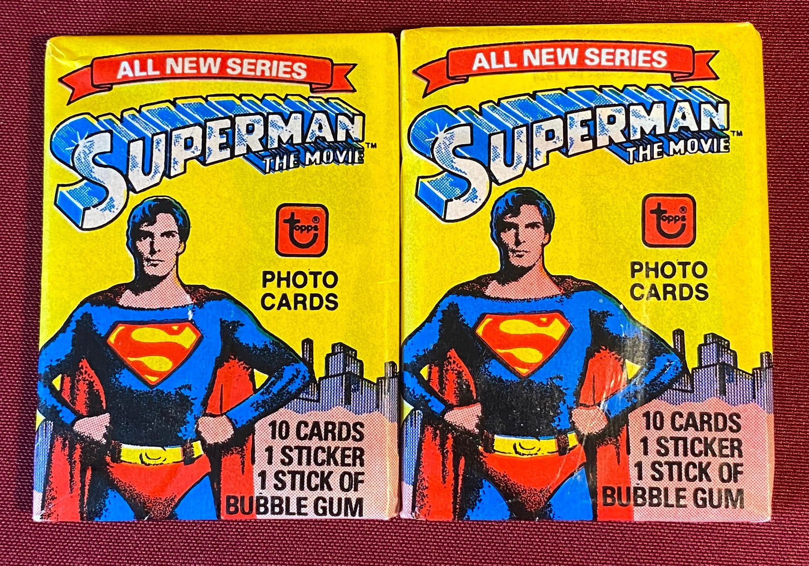 Two 1978 Superman the Movie TOPPS Photo Card Wax Packs (1 of 4)
