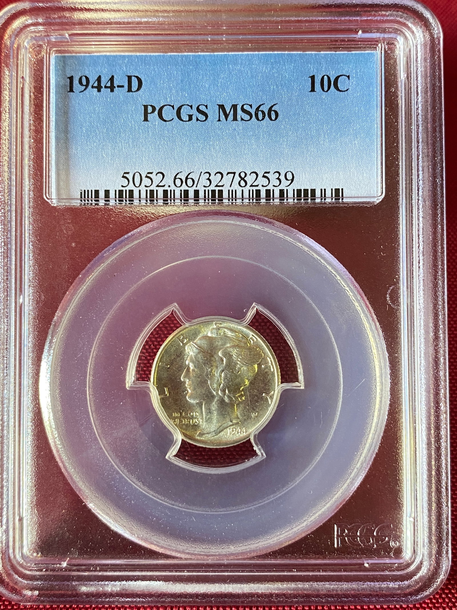 Graded 1944-D Mercury Silver Dime - MS66 by PCGS (1 of 3)