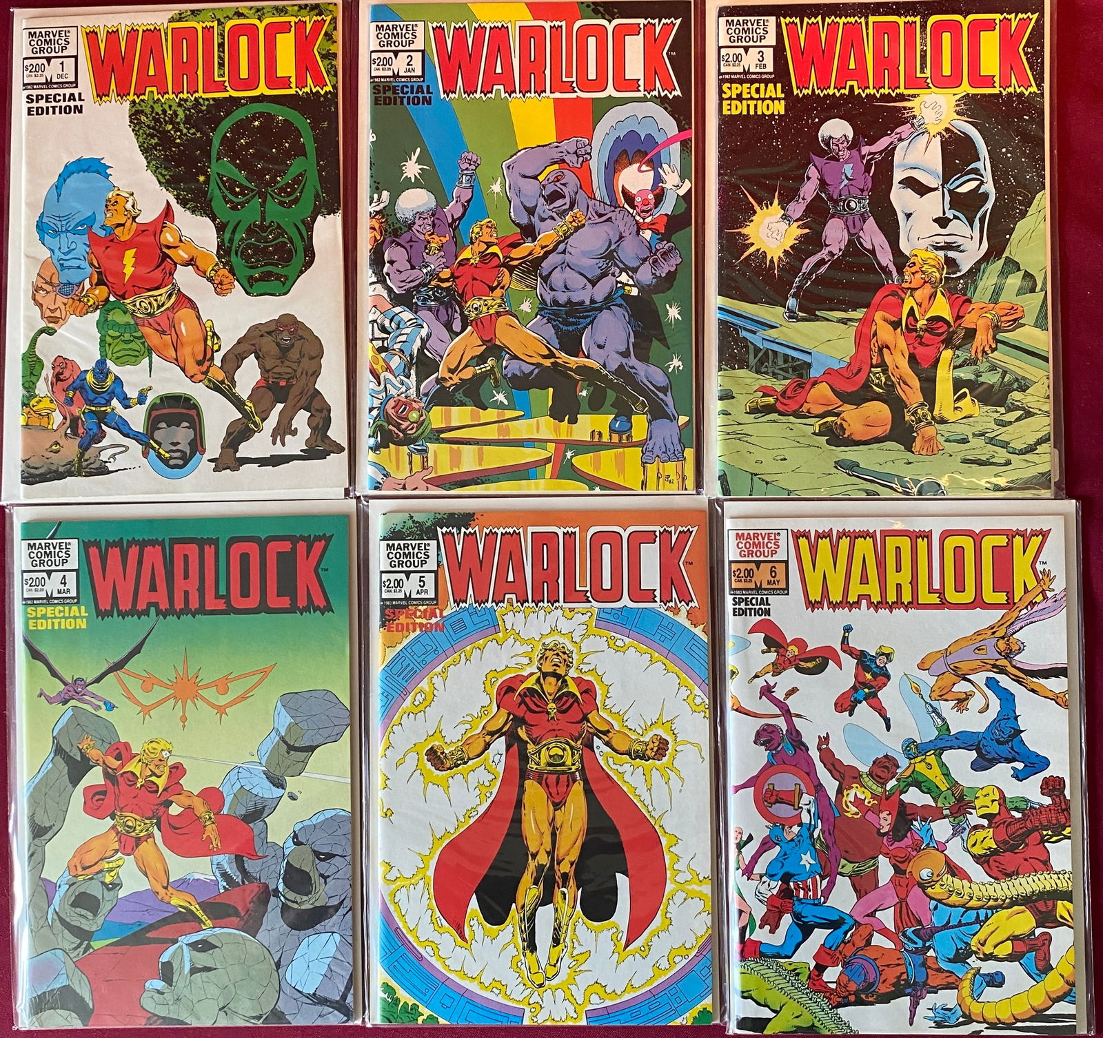 Six Marvel Comic Books - 'Warlock' - No.1-6 (1 of 5)