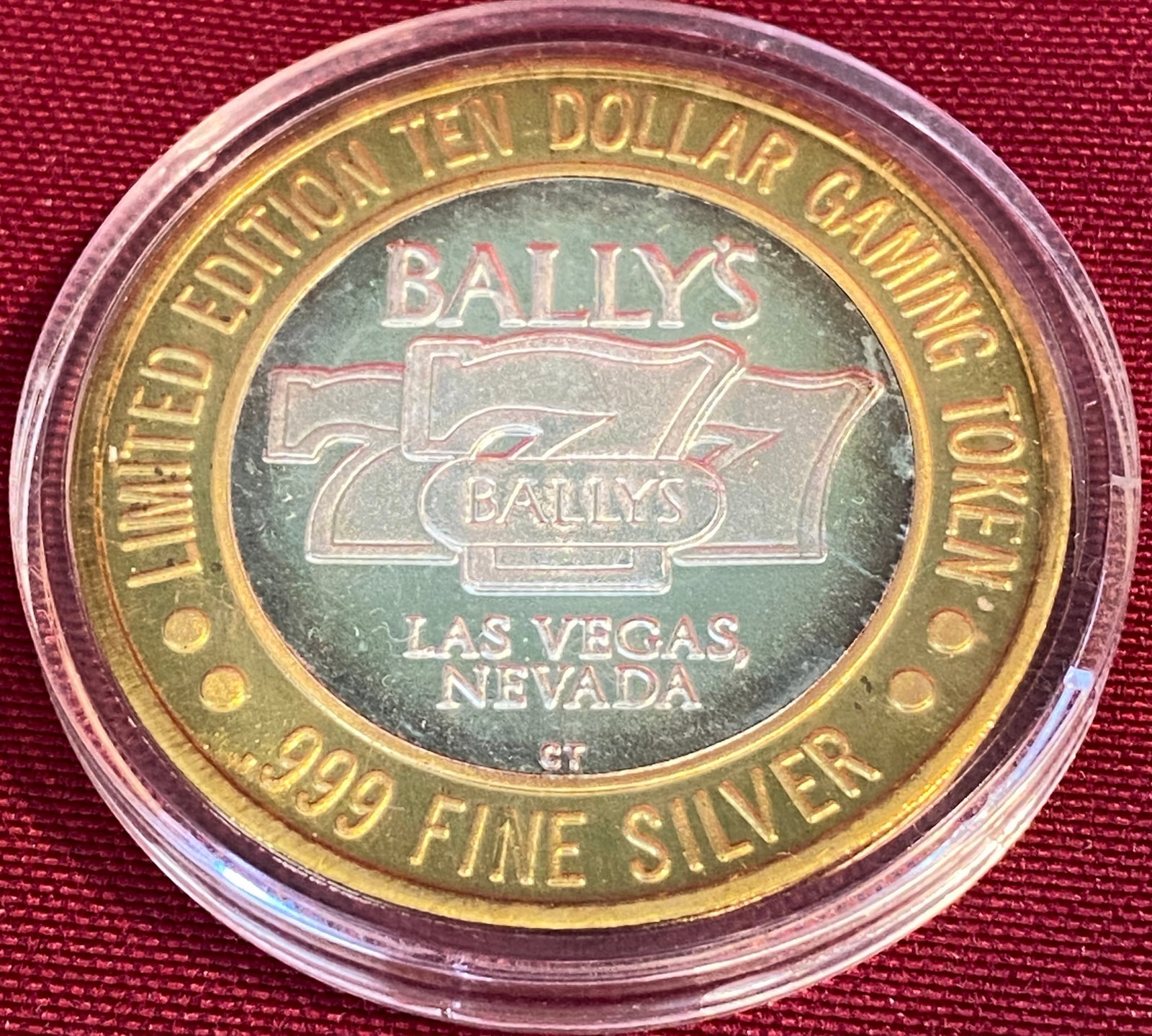 Bally's Casino Limited Edition .999 Fine Silver (Center) Lucky 7 Gaming Token - Approx: Bally's Casino Limited Edition .999 Fine Silver (Center) Lucky 7 Gaming Token - Approx 43.32 Grams