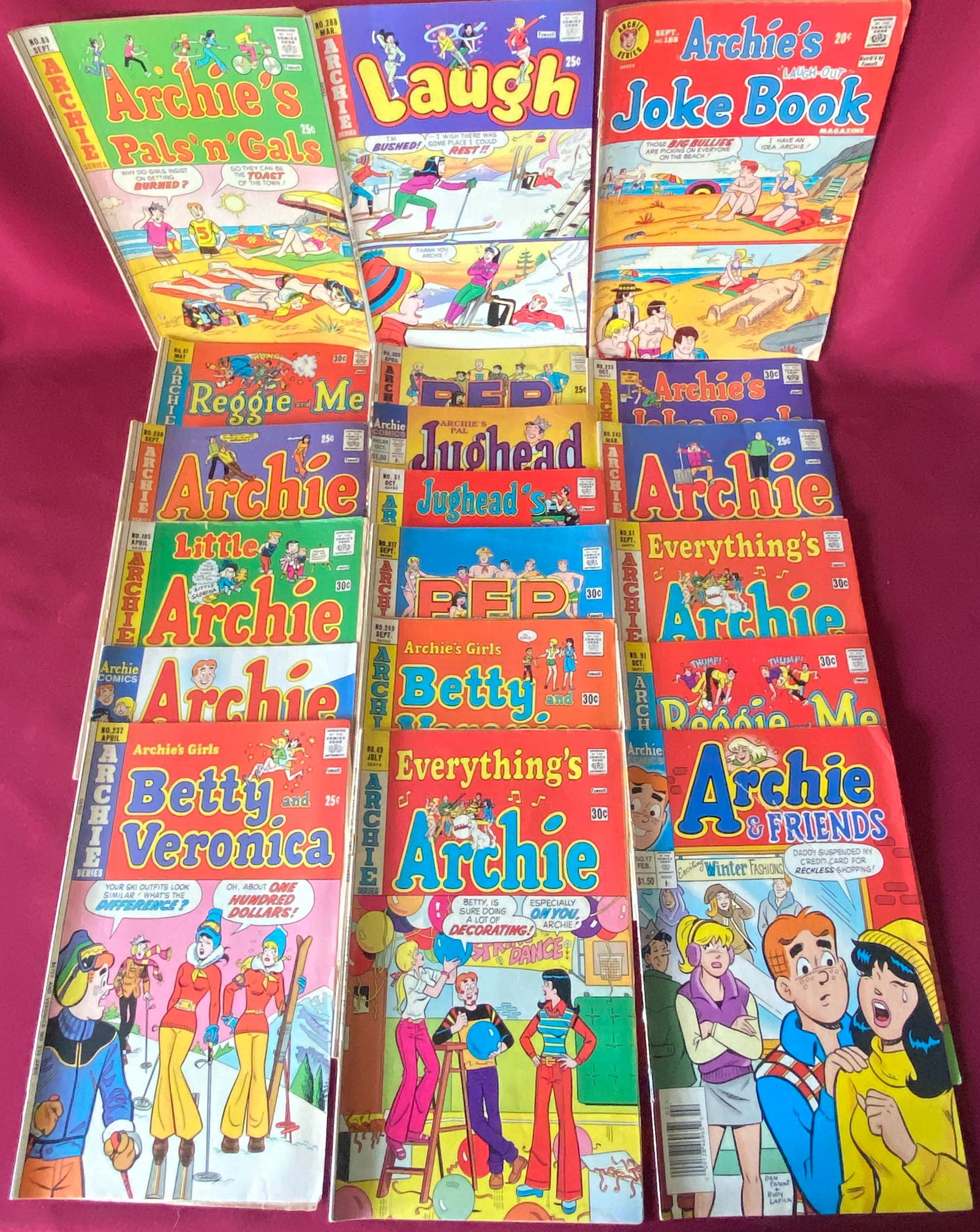 Nineteen Archie Comic Books - Jughead, PEP, Little Archie, Betty & Veronica, Reggie and Me, Etc. (1 of 5)