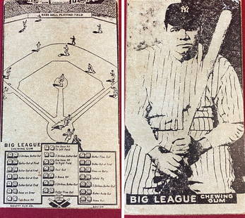Rare Goudy Gum Co. Big League Babe Ruth Baseball Card Game - Approx Size Shown in Photos: Rare Goudy Gum Co. Big League Babe Ruth Baseball Card Game - Approx Size Shown in Photos
