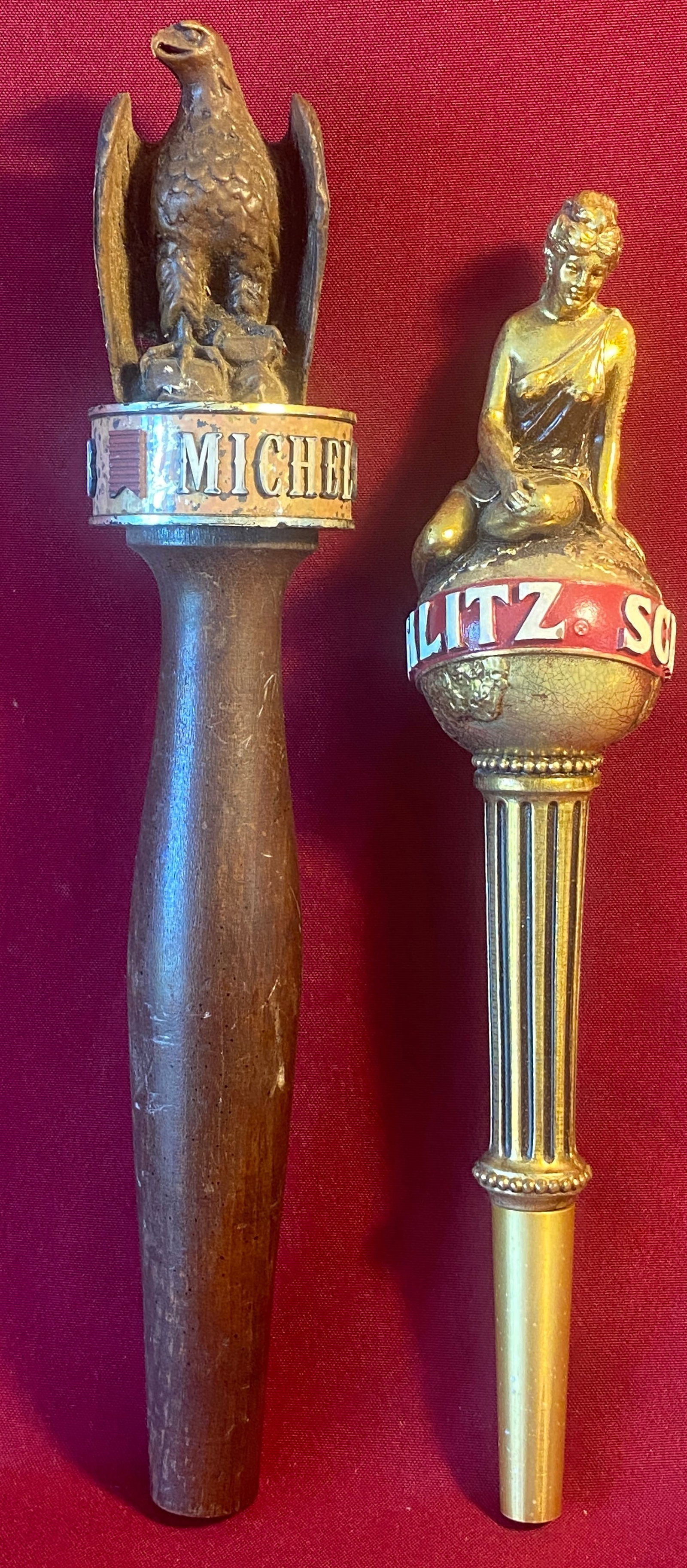 Two Beer Tap Handles - Michelob and Schlitz (1 of 4)