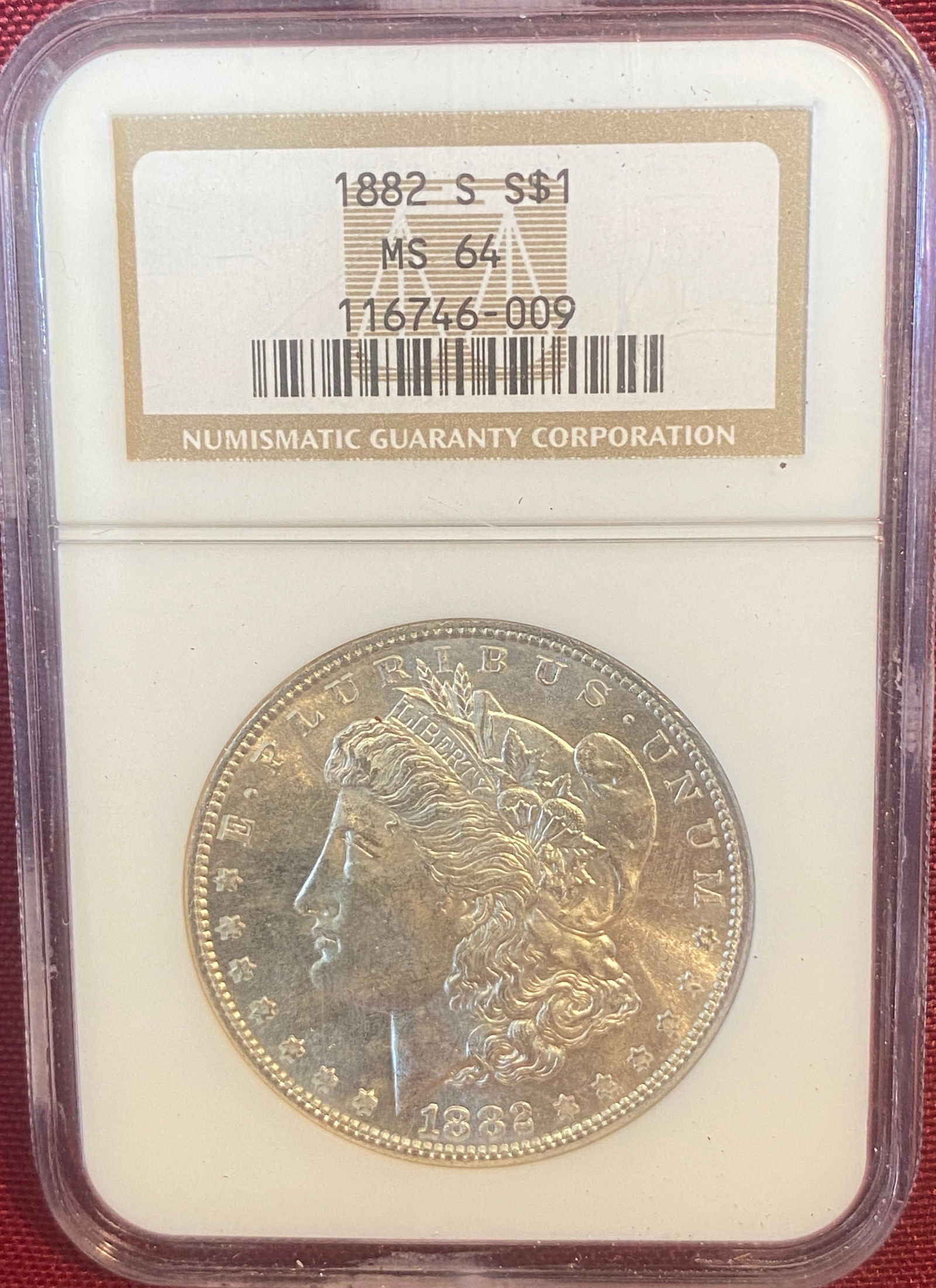 Graded 1882-S Morgan Silver Dollar - MS64 by NGC (1 of 3)