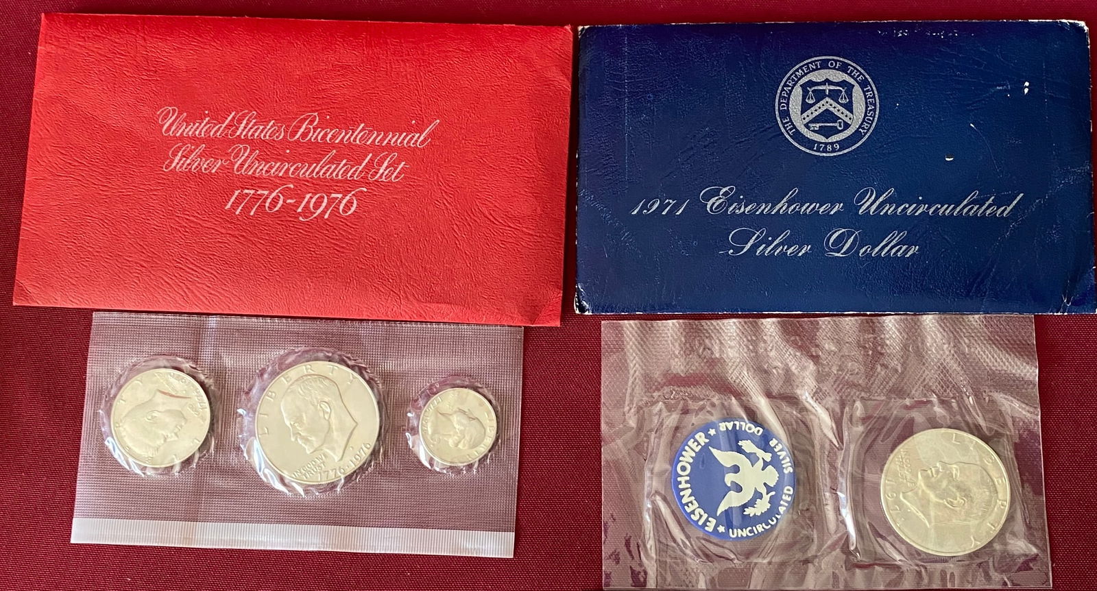Two Uncirculated Silver U.S. Coins/Coin Sets - Bicentennial & 1971 Eisenhower (1 of 3)