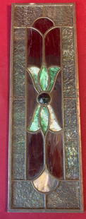 Stained Glass Leaded Narrow Window with Small Imperfections - as Shown in Photos - 16"x5.25": Stained Glass Leaded Narrow Window with Small Imperfections - as Shown in Photos - 16"x5.25"