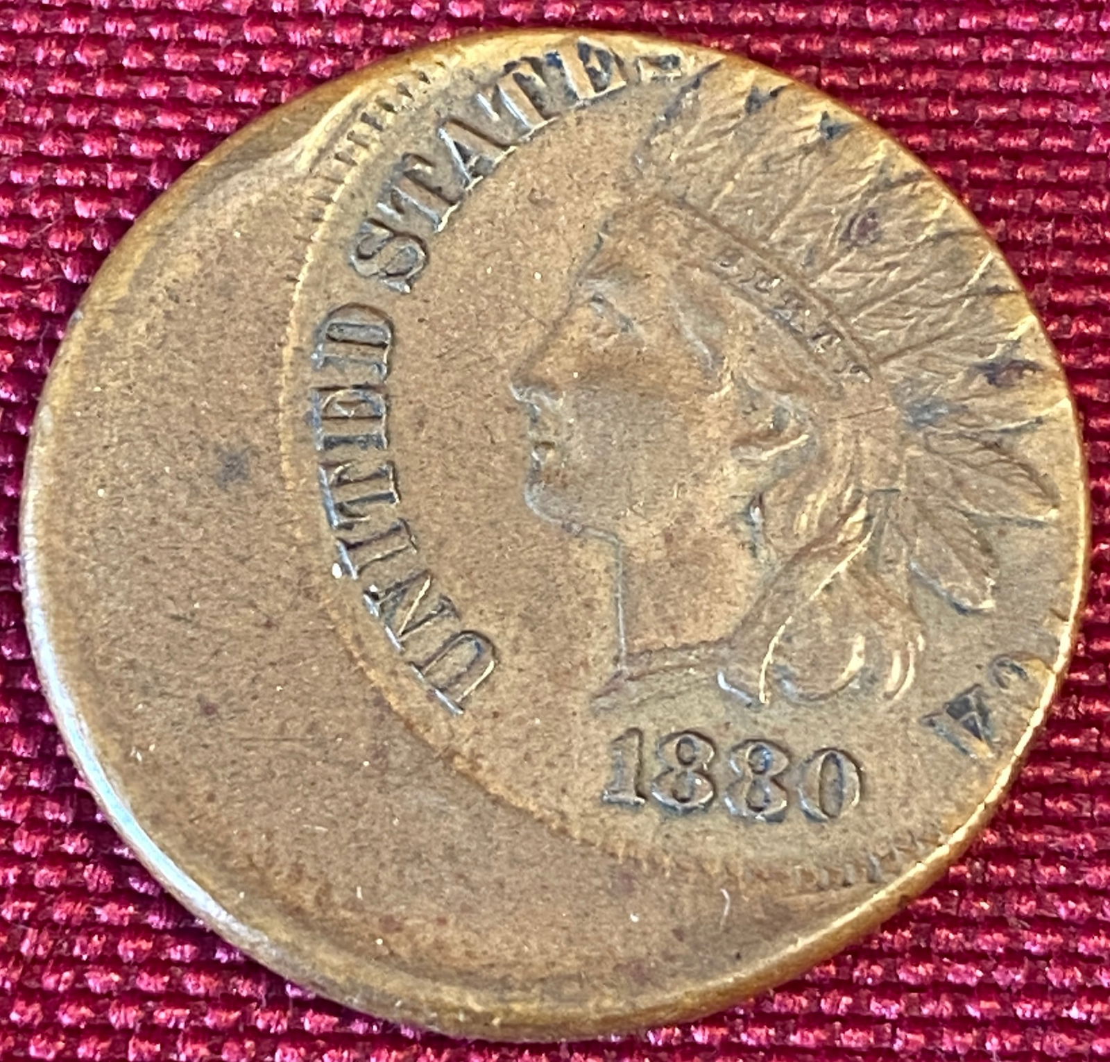 1880 Indian Head Penny - Off Strike Error (1 of 3)