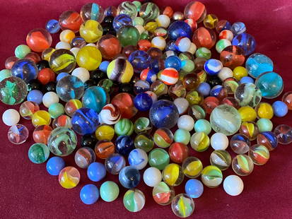Large Amount of Older Glass Marbles - Various Types: Large Amount of Older Glass Marbles - Various Types