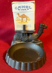 Cast Iron Camel Older Ashtray & Cigarette Pack Holder: Cast Iron Camel Older Ashtray & Cigarette Pack Holder