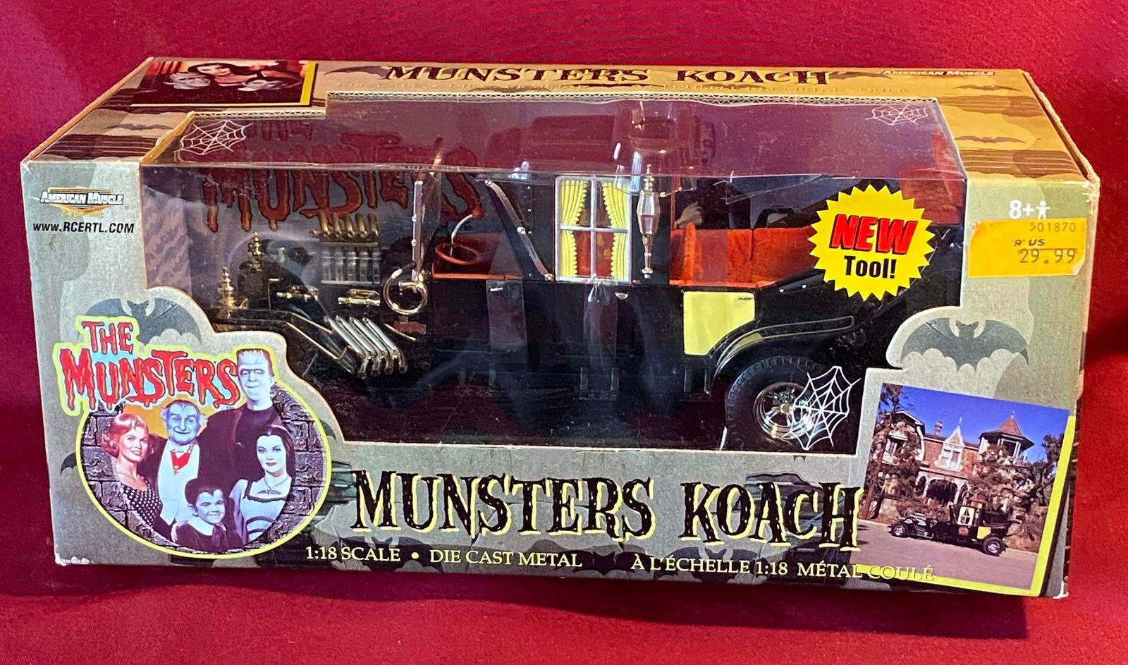 Munsters Koach Car in Packaging - Ertl 1:18 Scale Die Cast Metal (1 of 6)