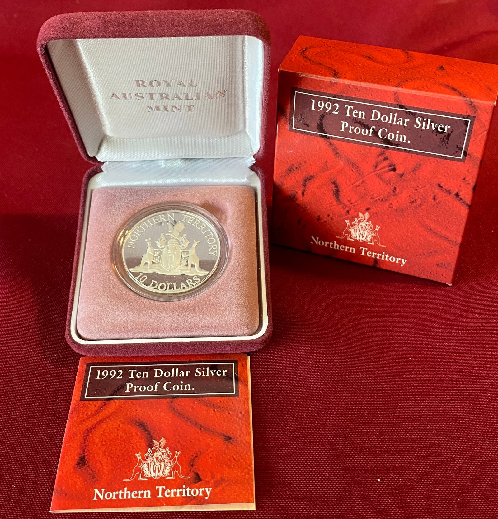 1992 Royal Australian Mint Ten Dollar Silver Proof Coin - Northern Territory (1 of 3)
