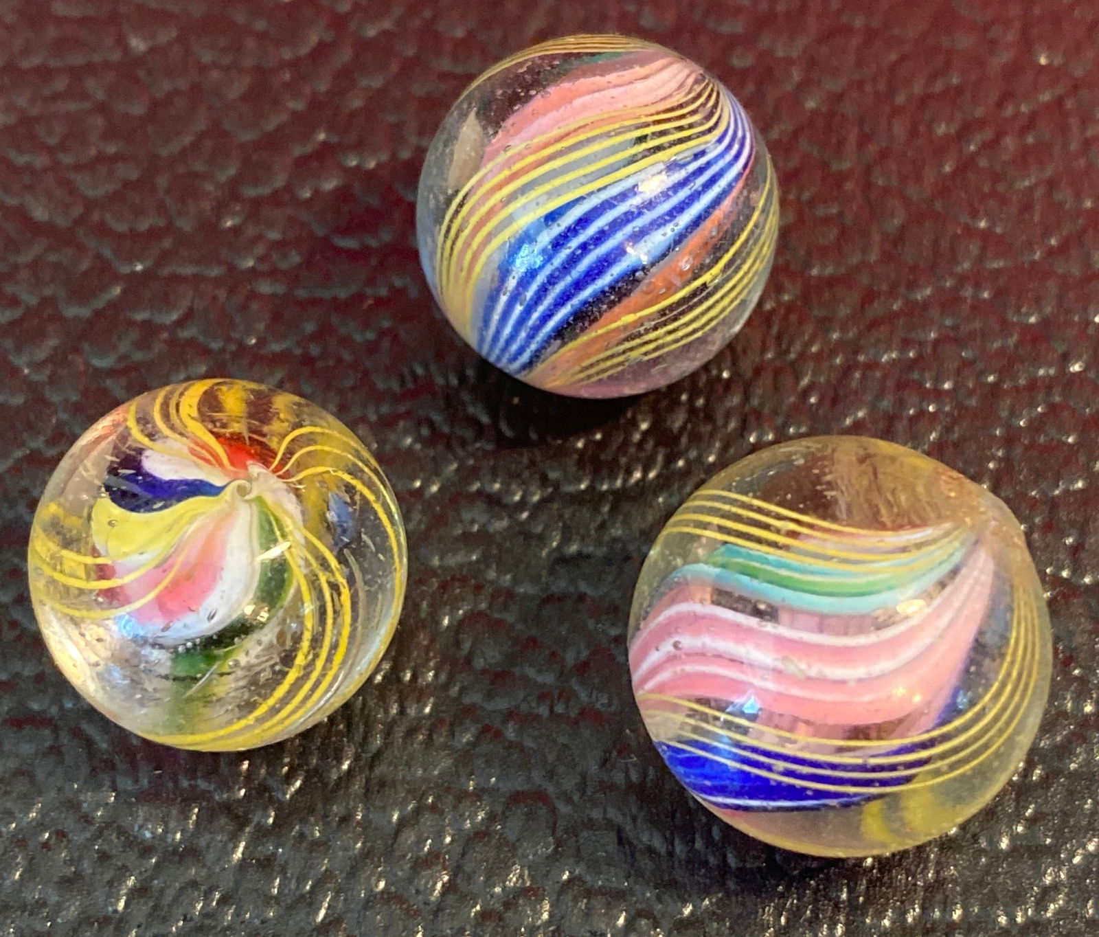 Three Antique German Swirl Marbles - One Believed to be Divided Core (1 of 5)