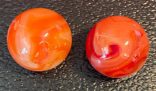 Two Older Red Agate Marbles: Two Older Red Agate Marbles
