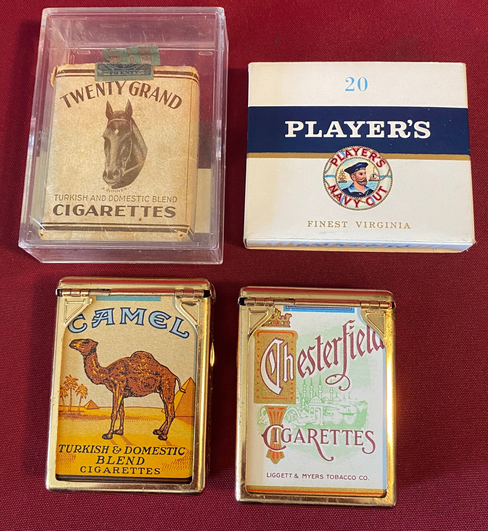 Cigarette Early/Older Advertisment Packs, Box, and Two Metal/Alluminum Pack Holders (1 of 7)