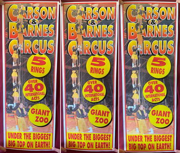 Three Circus Posters - Carson & Barnes: Three Circus Posters - Carson & Barnes