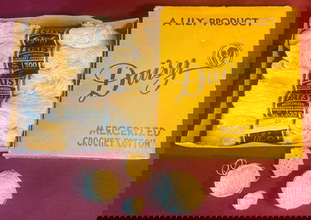 Vintage Daisy Mercerized Crochet Cotton No.10 Cream Colored with Box: Vintage Daisy Mercerized Crochet Cotton No.10 Cream Colored with Box