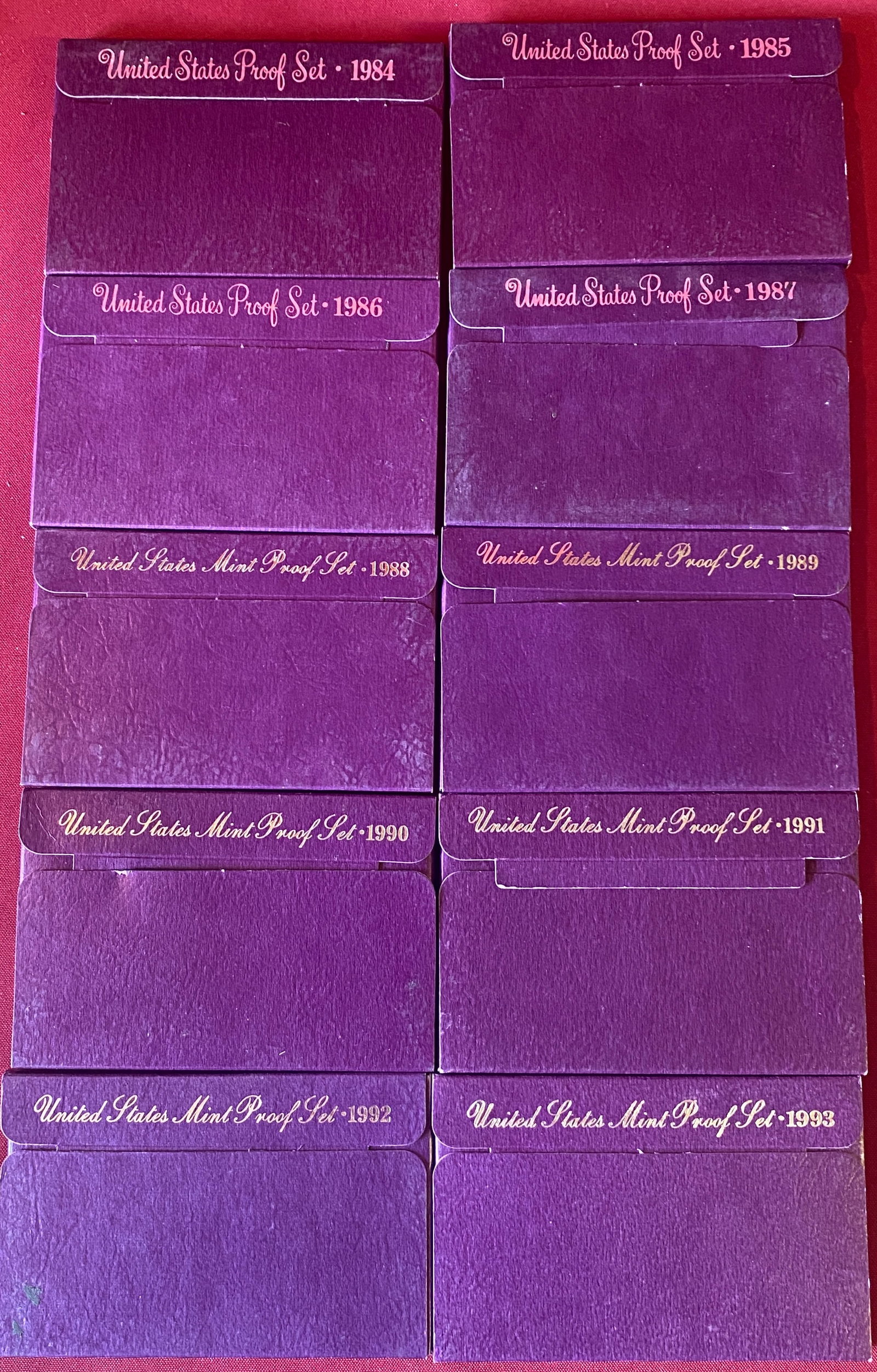 Ten U.S. Mint Proof Sets - 1984-1993 (1 of 2)