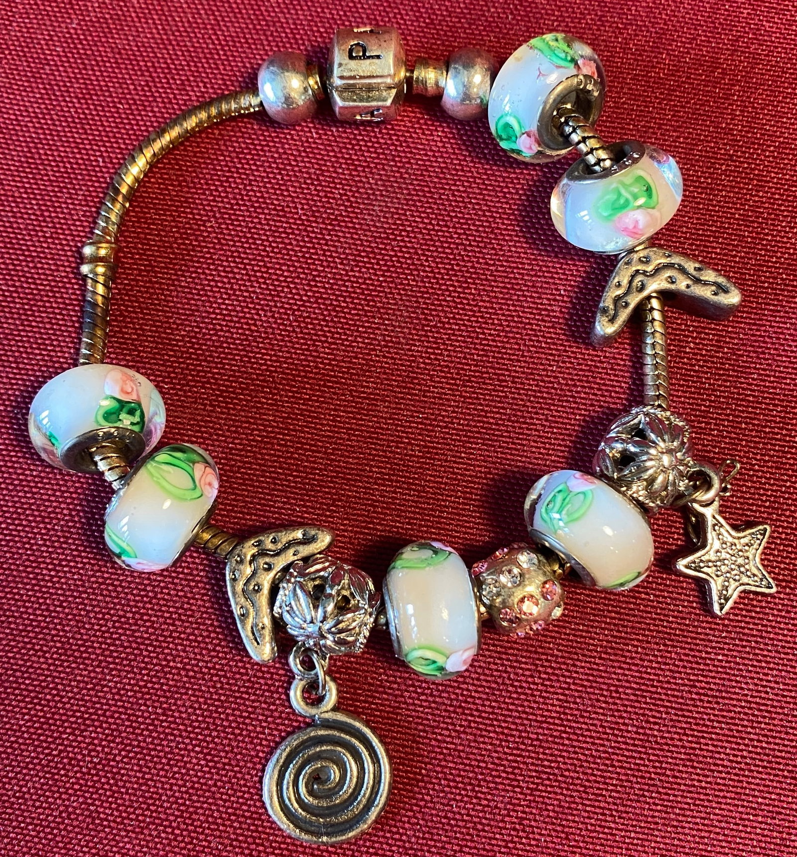 Pandora Sterling Silver Bracelet with Various Charms - Some Marked 925 - Approx 47.26 Grams: Pandora Sterling Silver Bracelet with Various Charms - Some Marked 925 - Approx 47.26 Grams