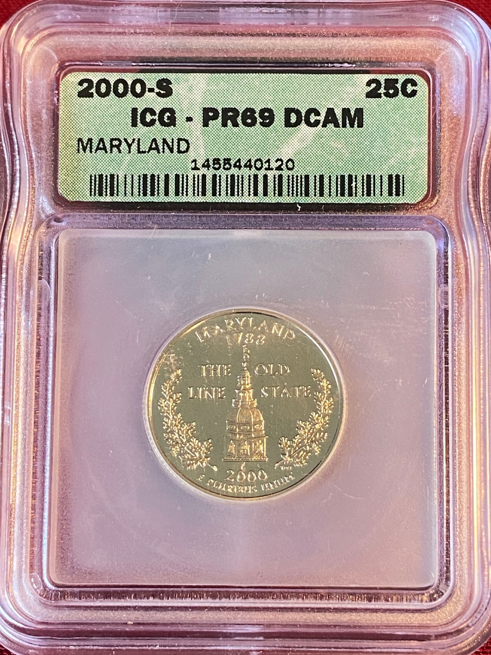 Graded 2000-S Washington Silver Quarter - Maryland - PR69CAM by ICG (1 of 3)
