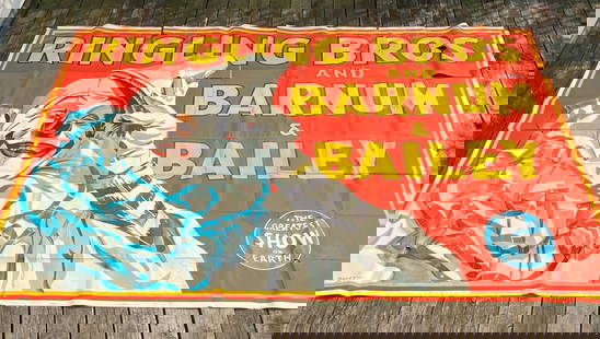 Large Circus Poster - Two Pieces - As Seen Condition (Some Wear and Tears) - Approx 117.5"x79.25": Large Circus Poster - Two Pieces - As Seen Condition (Some Wear and Tears) - Approx 117.5"x79.25"