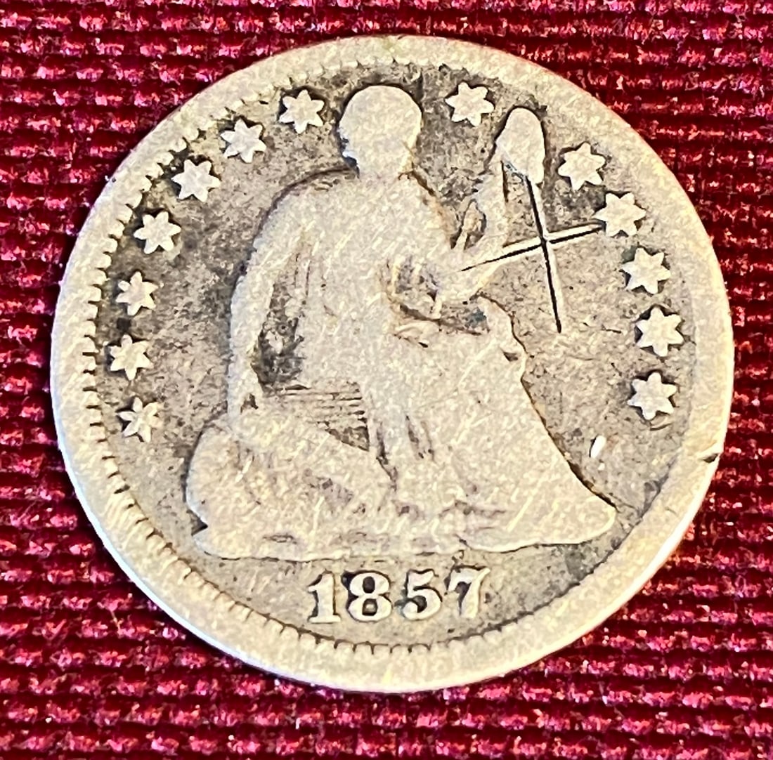 1857 Seated Liberty Silver Half Dime (1 of 2)
