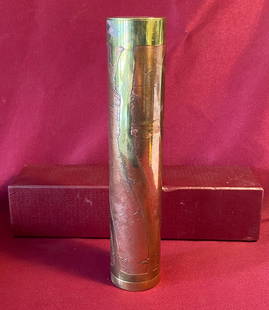 Vintage Signed Stephen Auger Kaleidoscope with Box - Brass and Copper: Vintage Signed Stephen Auger Kaleidoscope with Box - Brass and Copper