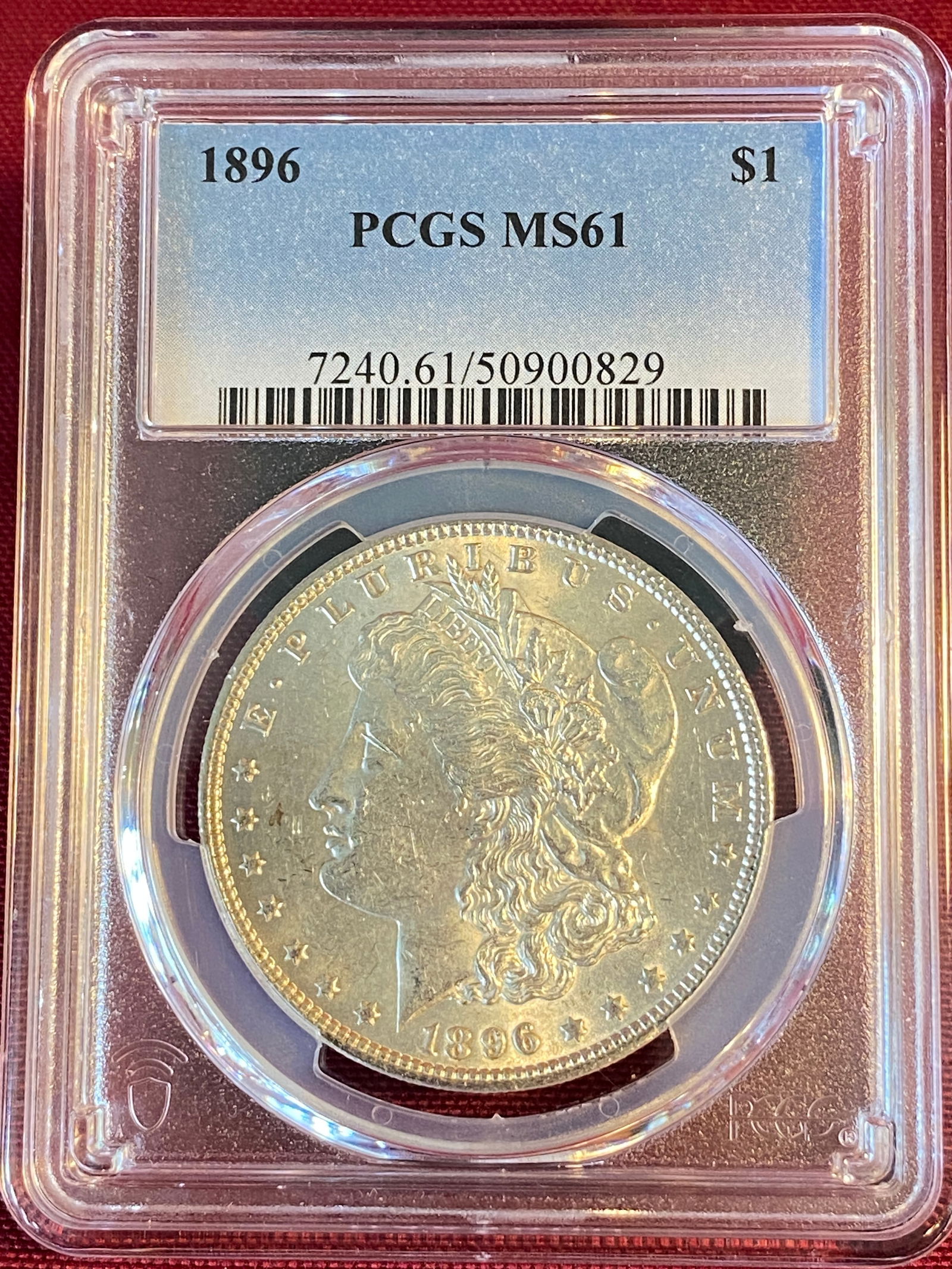 Graded 1896 Morgan Silver Dollar - MS61 by PCGS (1 of 3)