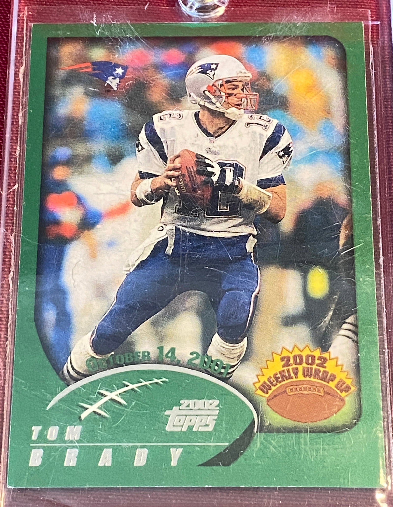 2002 TOPPS Tom Brady Weekly Wrap-Up Patriots Football Card (1 of 5)