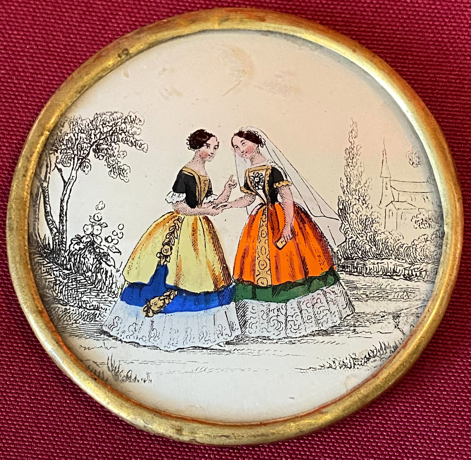 Victorian Miniature Painting with Provenance on Back: Victorian Miniature Painting with Provenance on Back