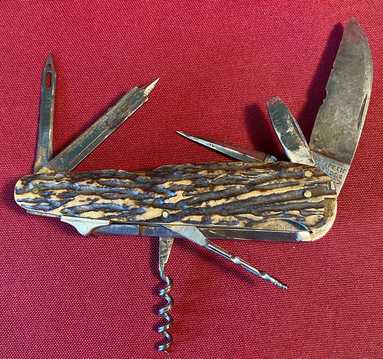 Bone Handled Mappin Brothers Utility Folding Pocketknife - Sheffield: Bone Handled Mappin Brothers Utility Folding Pocketknife - Sheffield