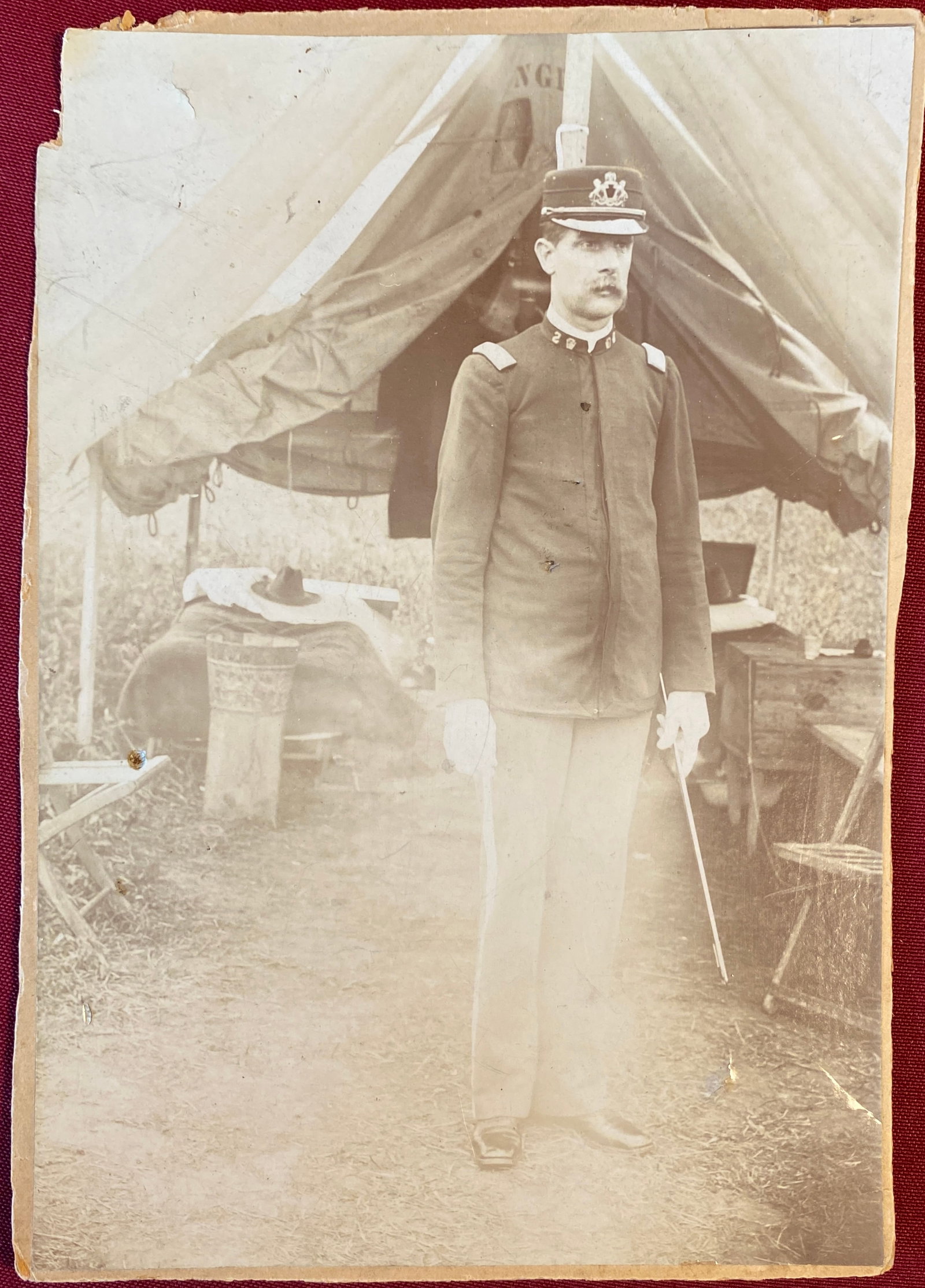 Antique Spanish American War Soldier Photograph - Boyliston Lindsay, 1898: Antique Spanish American War Soldier Photograph - Boyliston Lindsay, 1898