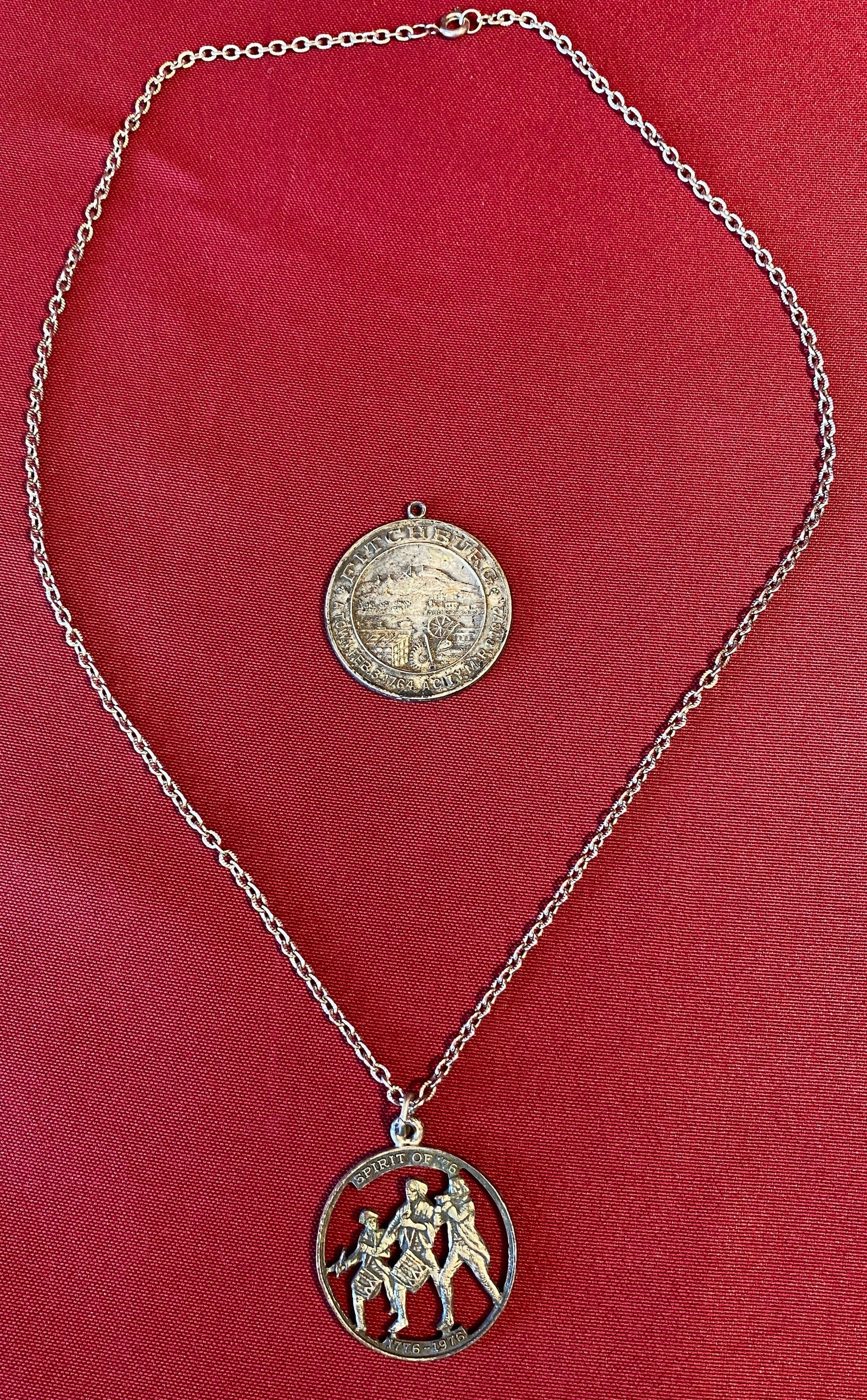Spirit of '76 Bicentennial Necklace & 1914 150th Fitchburg, MA Anniversary Medallion (1 of 6)